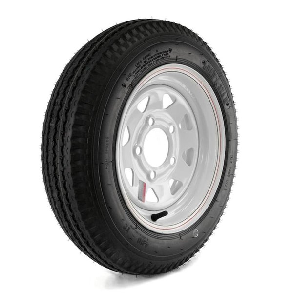 Light House Beauty Loadstar Trailer Tire & 5-Hole Custom Spoke Wheel, 480-12 LRC LI2061688